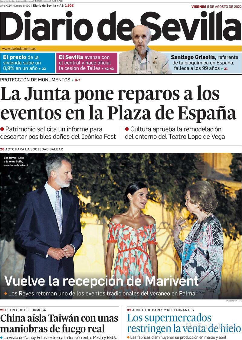 Portada Diario de Sevilla 2022-08-06