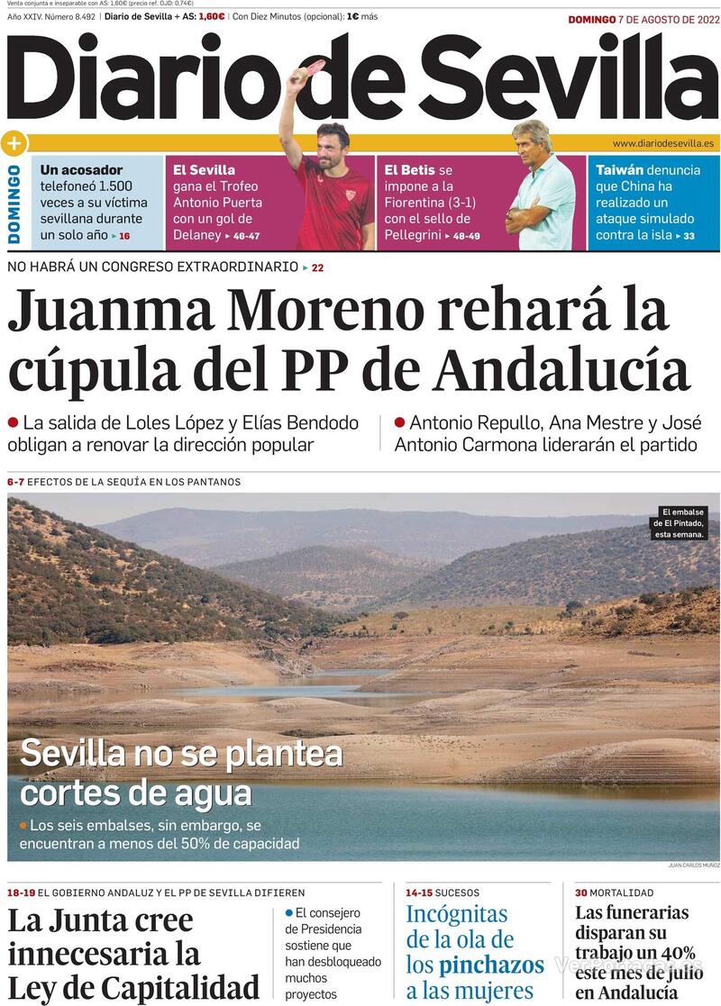 Portada Diario de Sevilla 2022-08-08