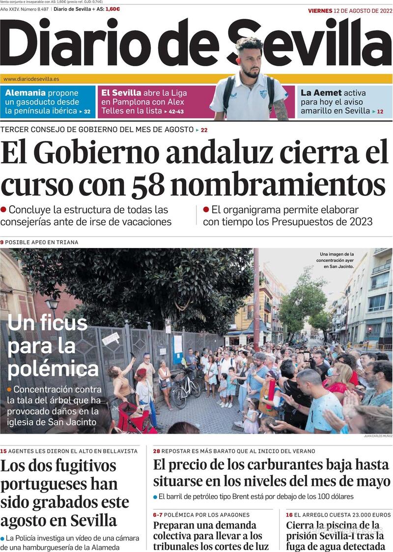 Portada Diario de Sevilla 2022-08-13