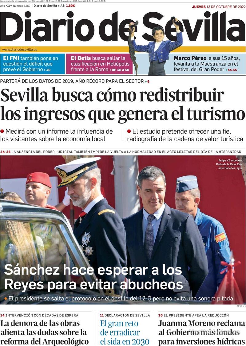 Portada Diario de Sevilla 2022-10-14