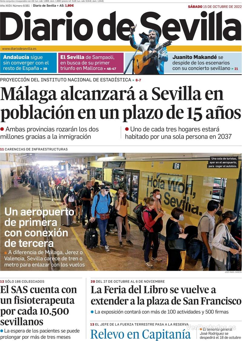 Portada Diario de Sevilla 2022-10-16