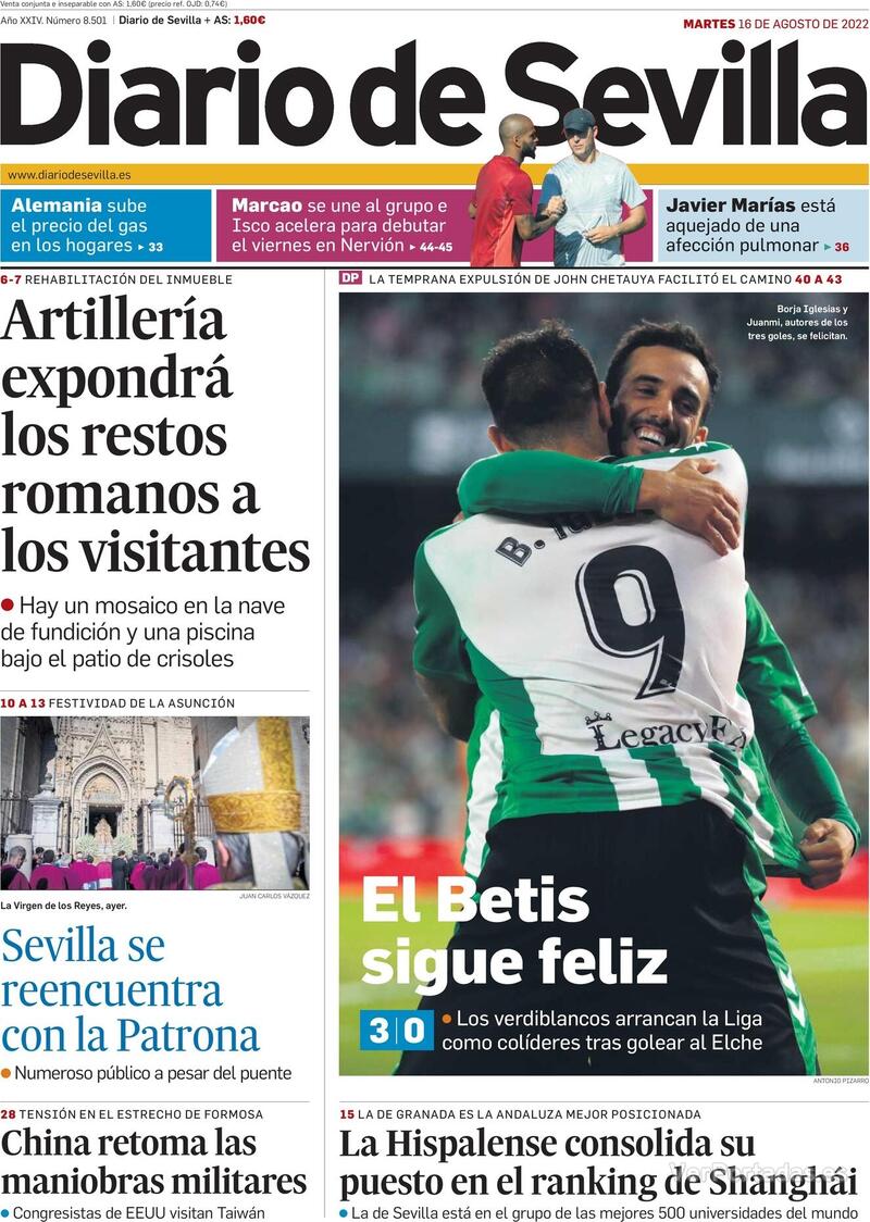 Portada Diario de Sevilla 2022-08-17