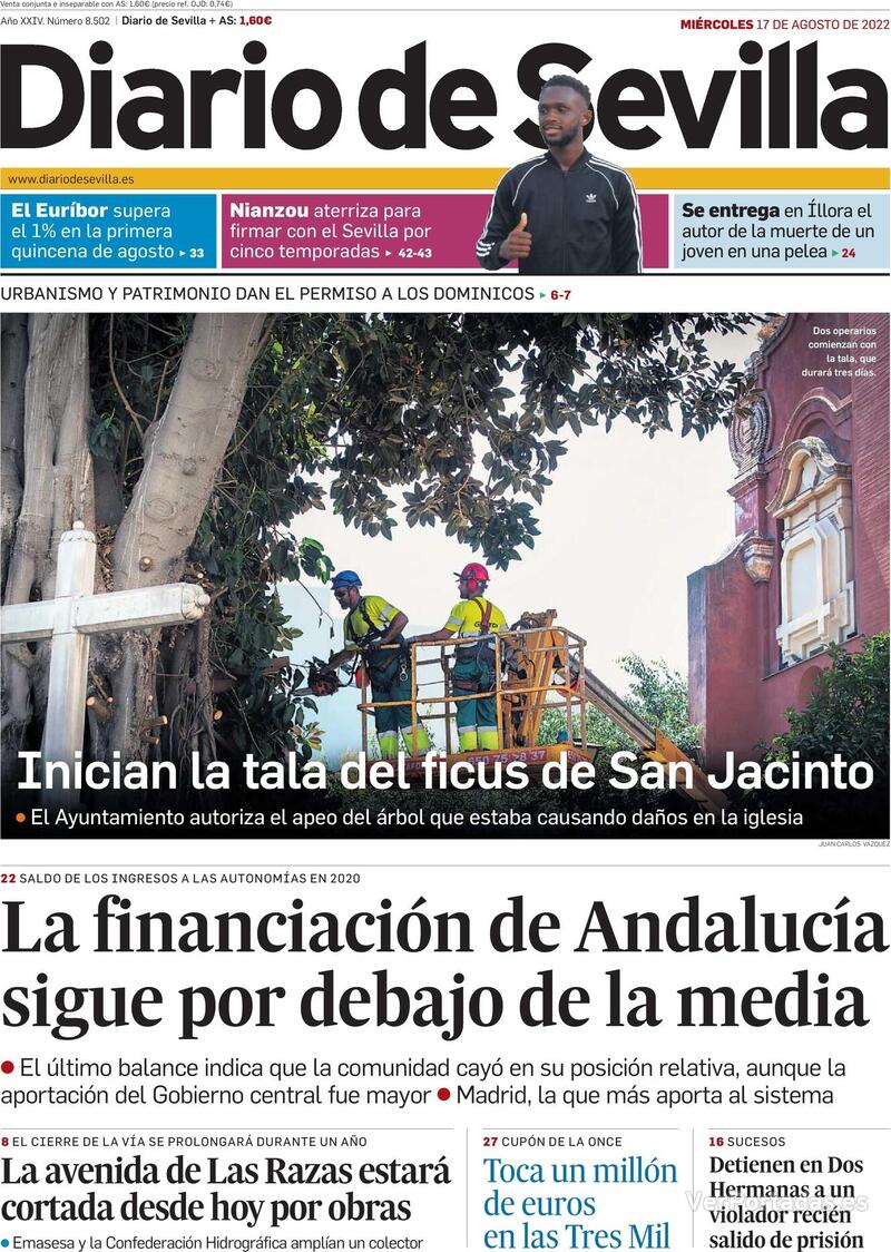 Portada Diario de Sevilla 2022-08-18