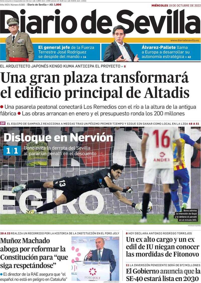 Portada Diario de Sevilla 2022-10-20