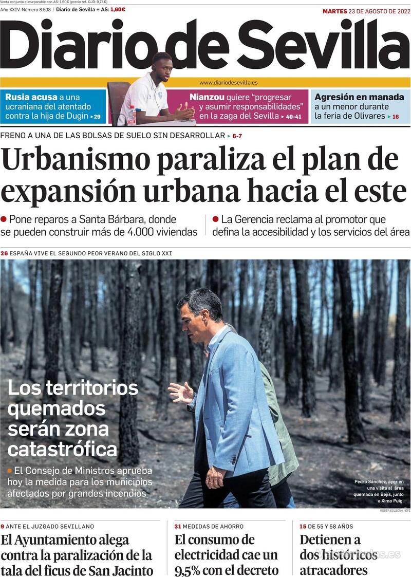 Portada Diario de Sevilla 2022-08-24