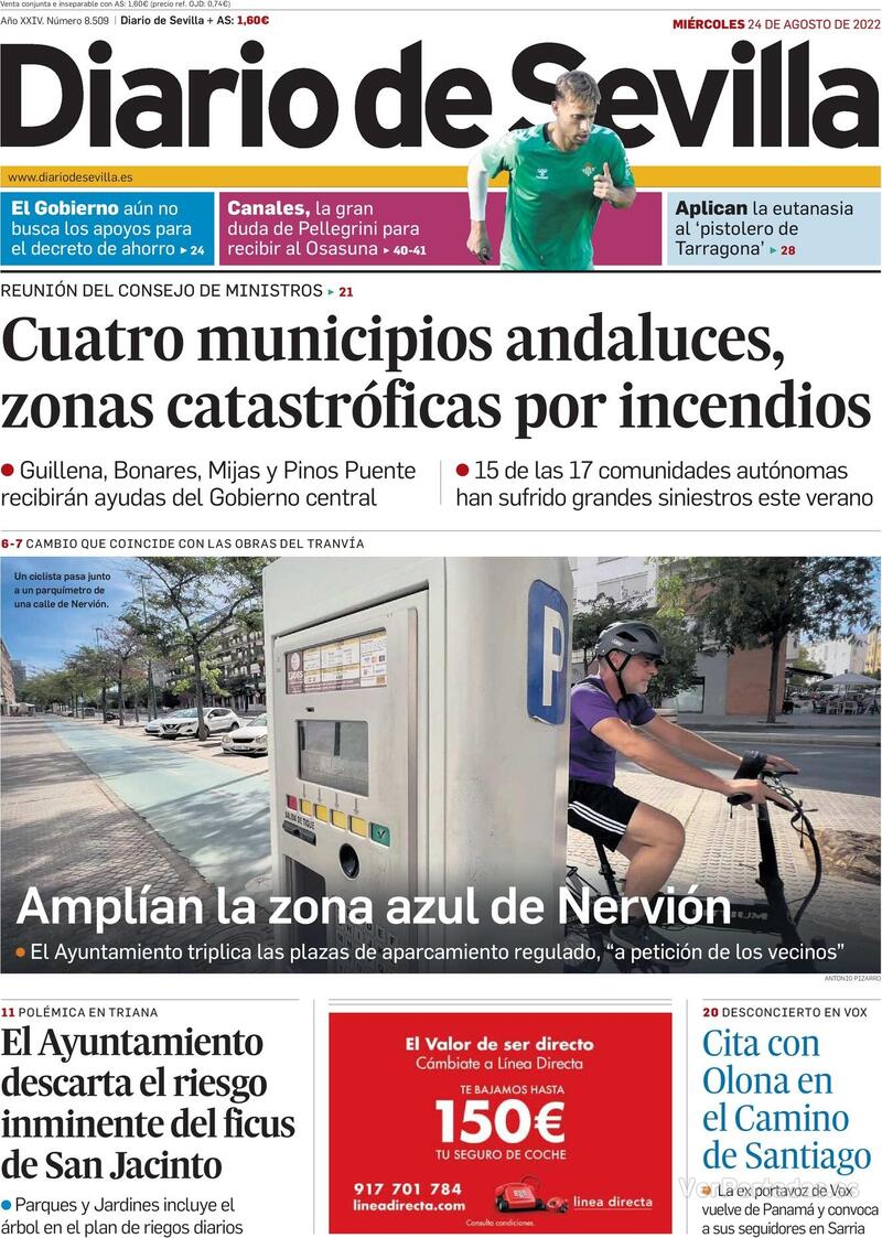 Portada Diario de Sevilla 2022-08-25