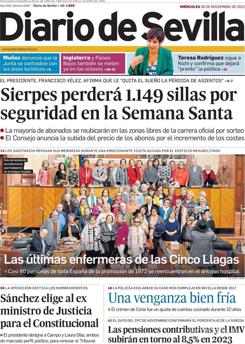 Portada Diario de Sevilla 2022-12-01