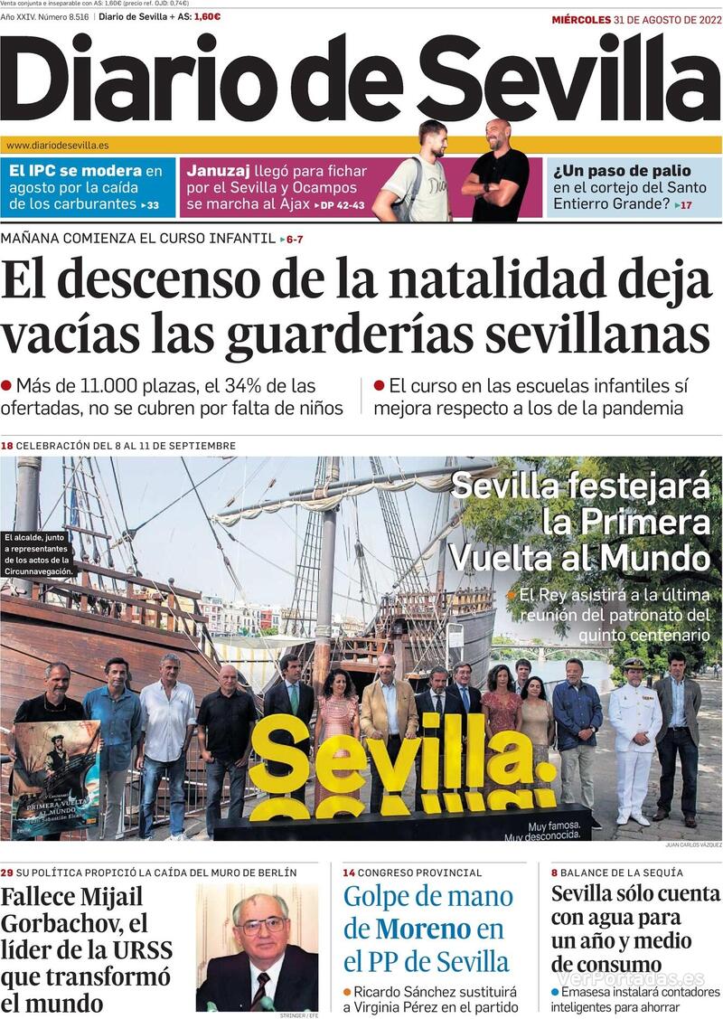 Portada Diario de Sevilla 2022-09-01