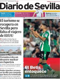 Portada Diario de Sevilla 2022-08-27