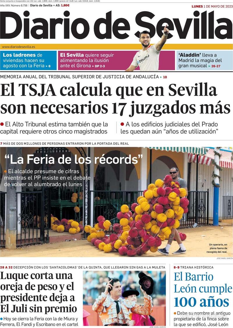 Portada Diario de Sevilla 2023-05-02