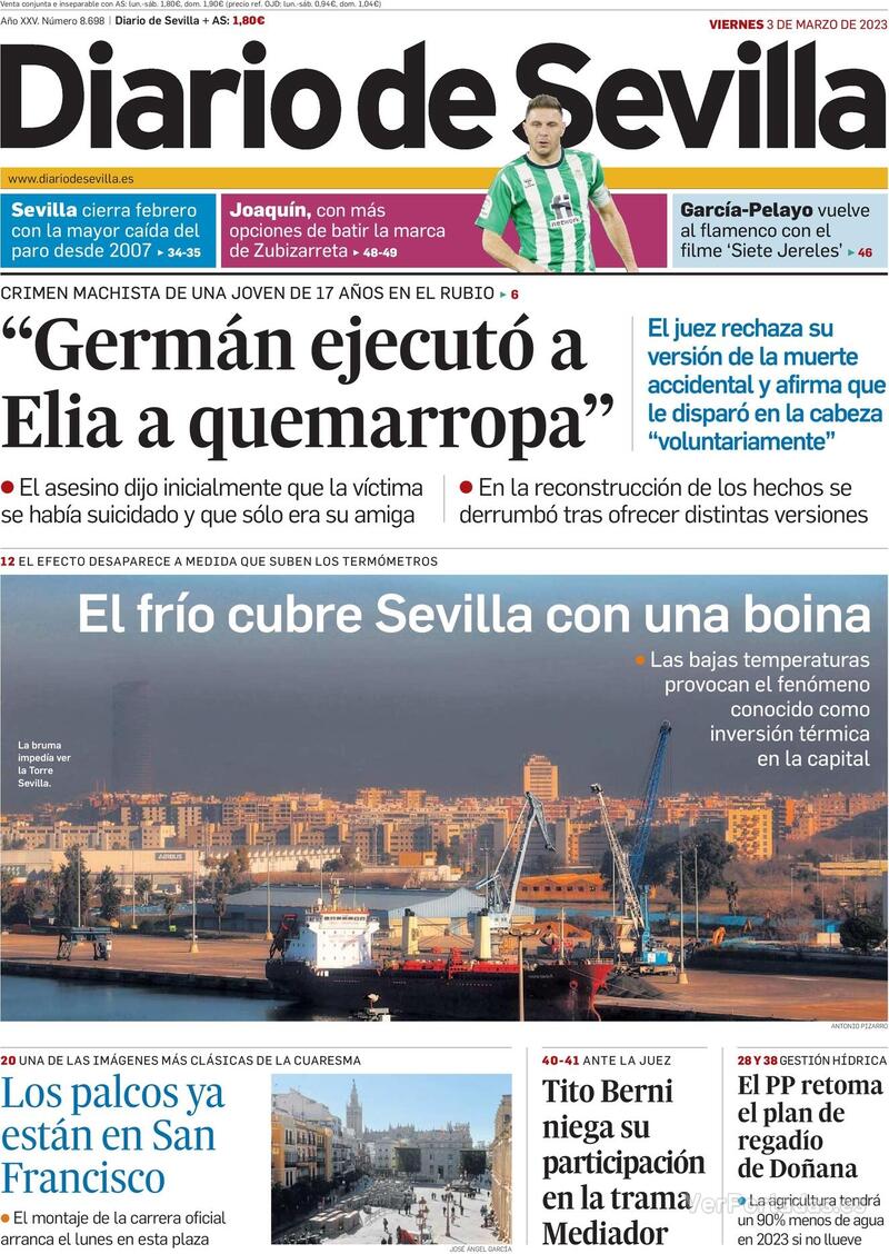 Portada Diario de Sevilla 2023-03-04
