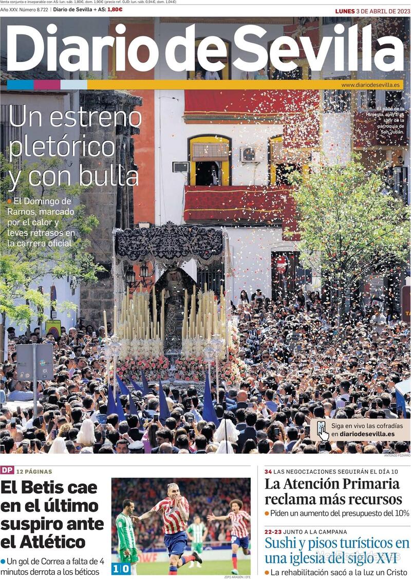 Portada Diario de Sevilla 2023-04-04