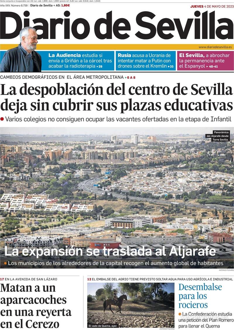 Portada Diario de Sevilla 2023-05-05