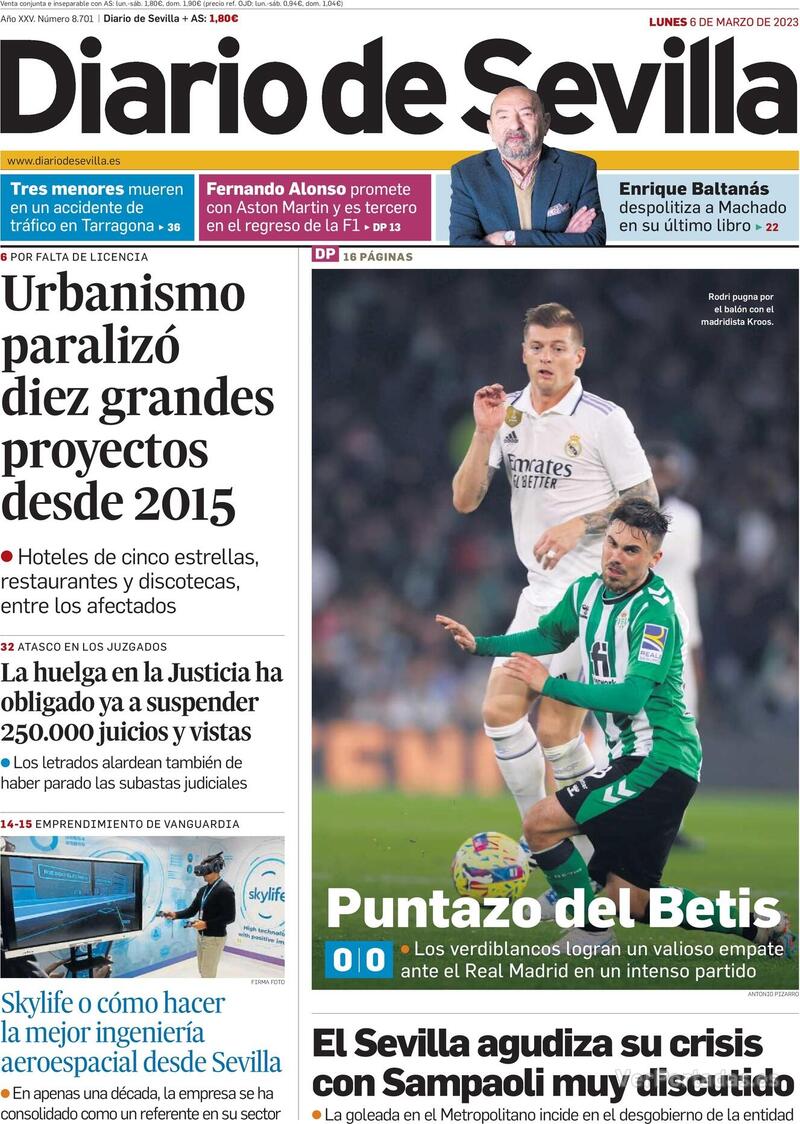 Portada Diario de Sevilla 2023-03-07