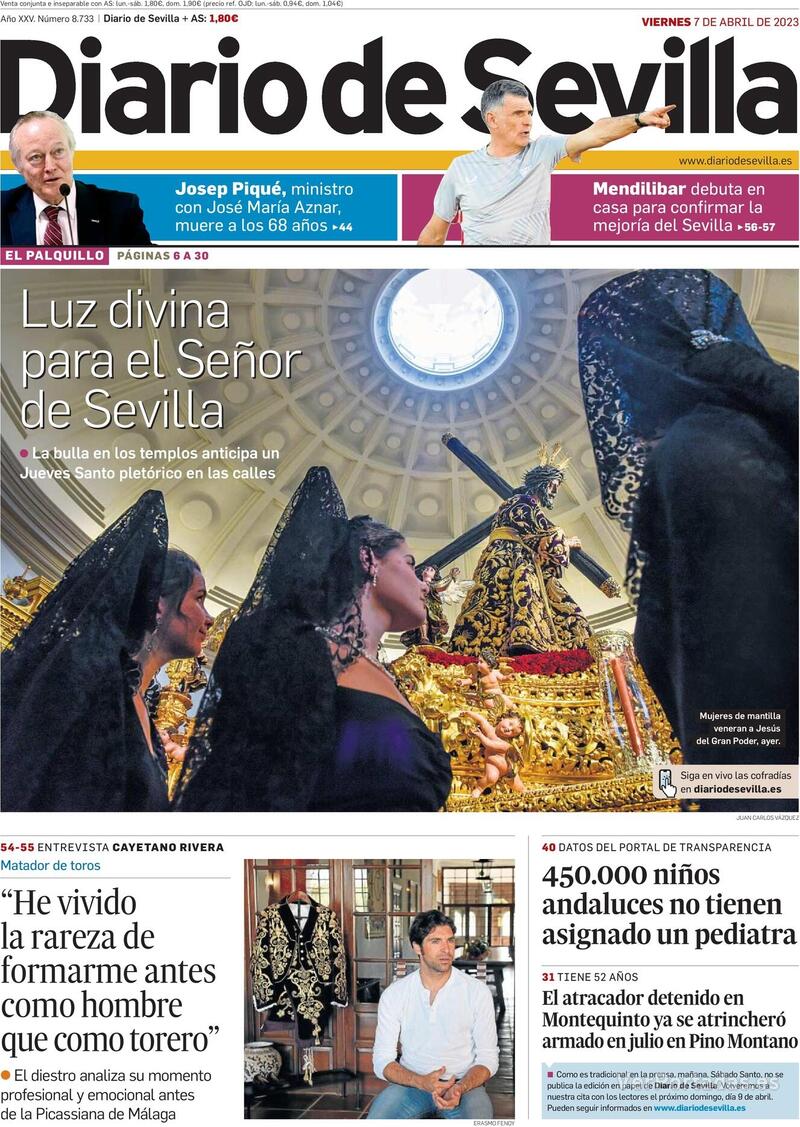 Portada Diario de Sevilla 2023-04-08