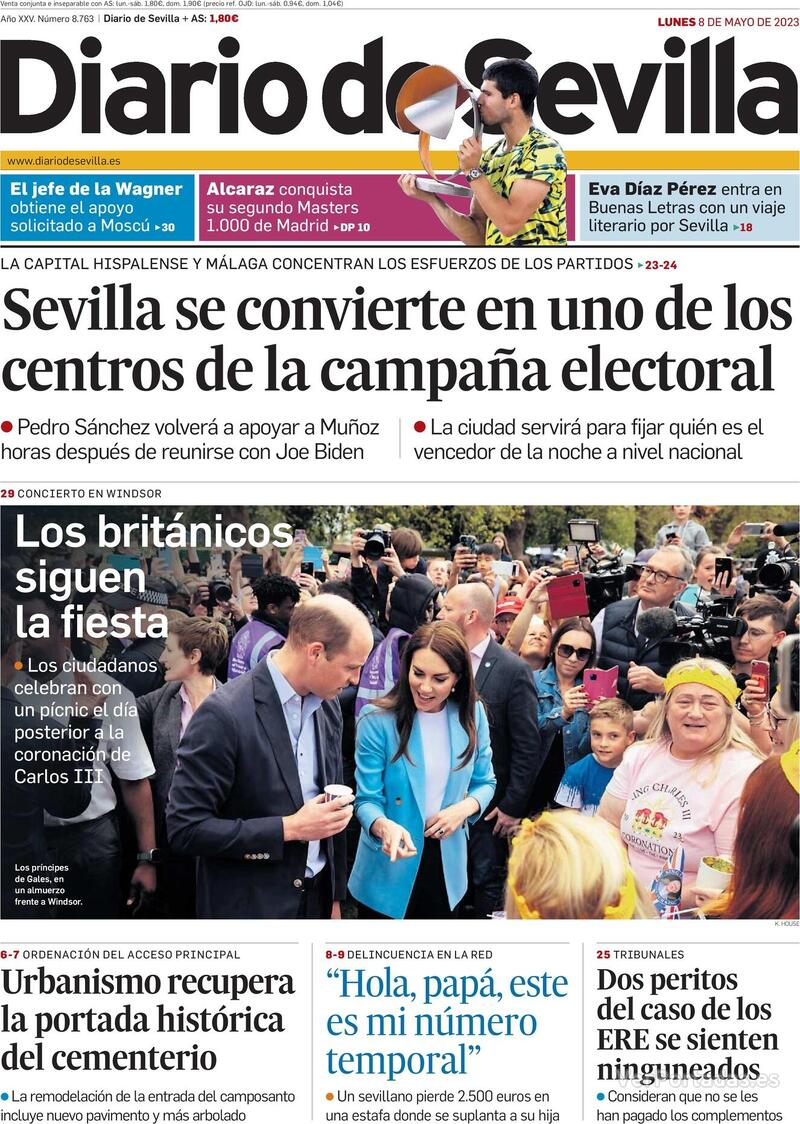 Portada Diario de Sevilla 2023-05-09