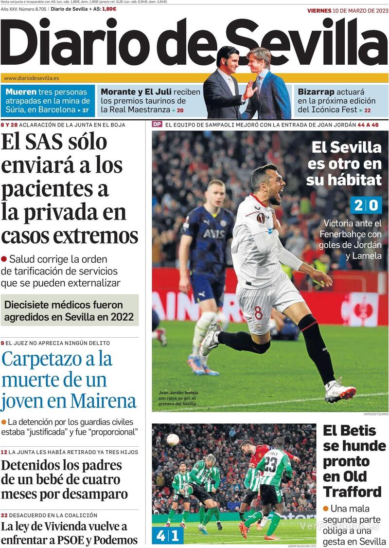 Portada Diario de Sevilla 2023-03-11