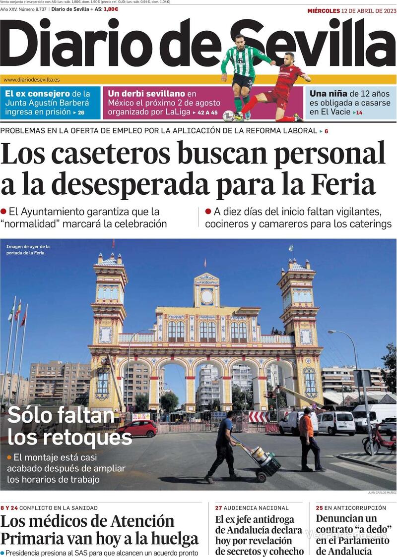 Portada Diario de Sevilla 2023-04-13