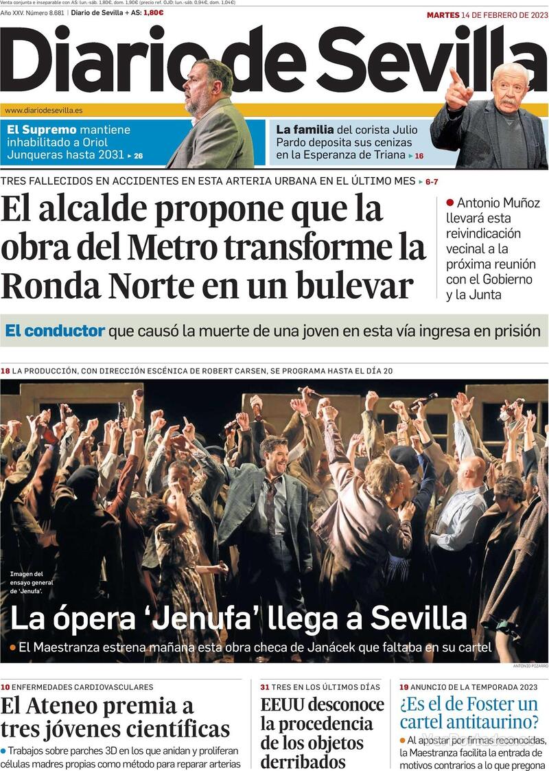 Portada Diario de Sevilla 2023-02-15