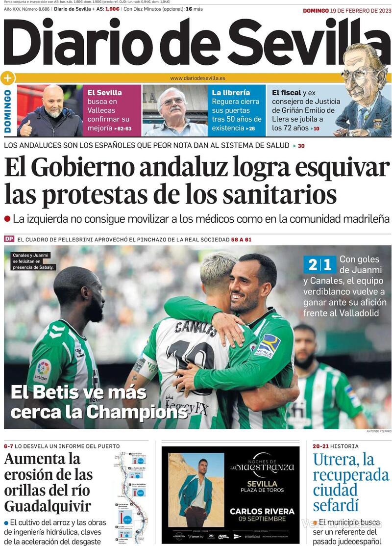 Portada Diario de Sevilla 2023-02-20