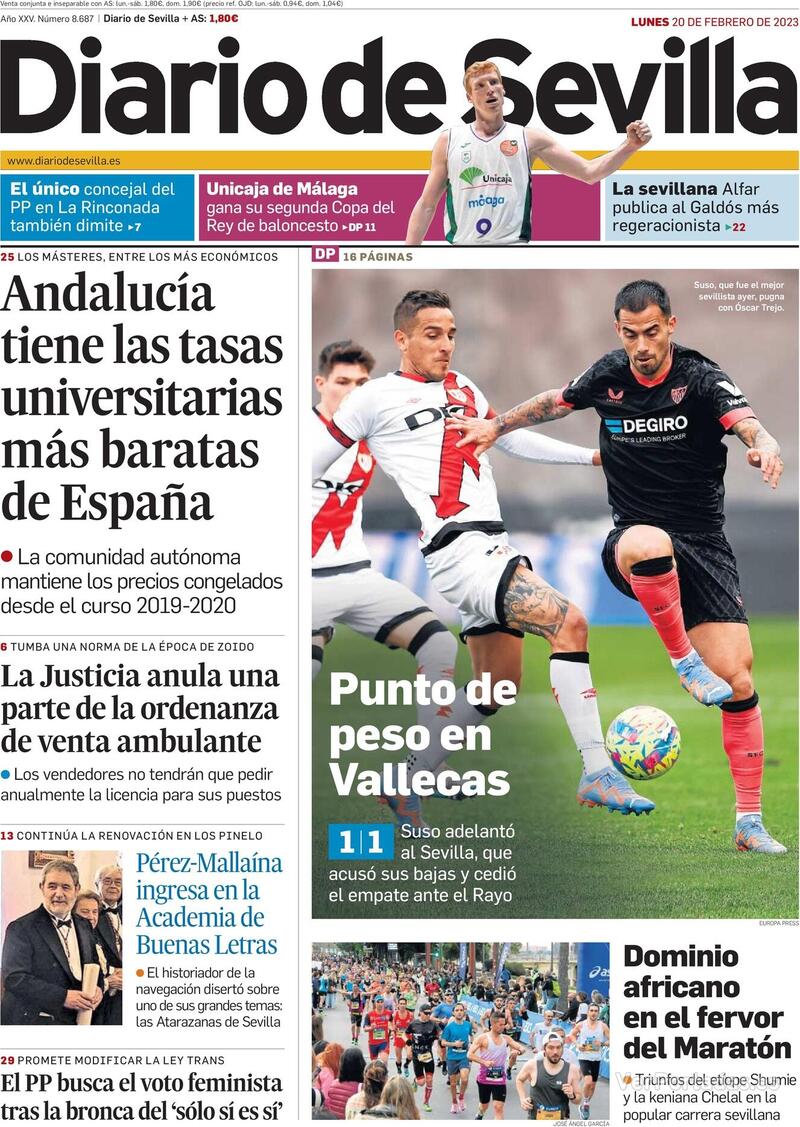 Portada Diario de Sevilla 2023-02-21