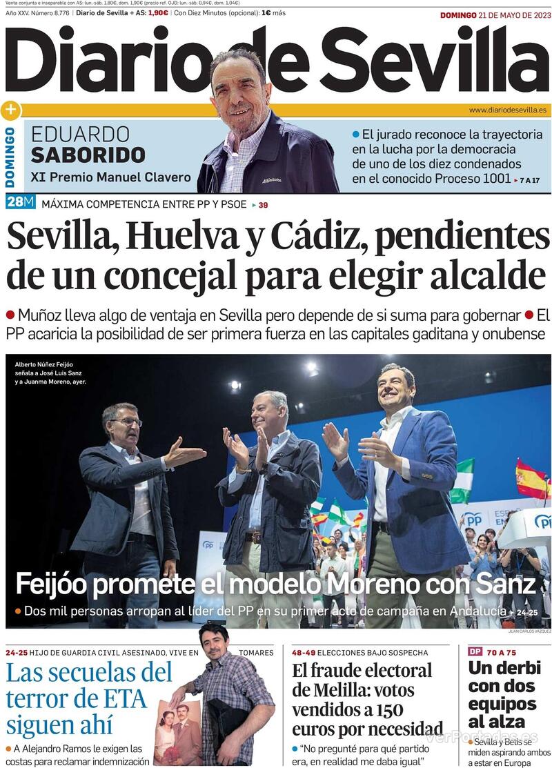 Portada Diario de Sevilla 2023-05-22