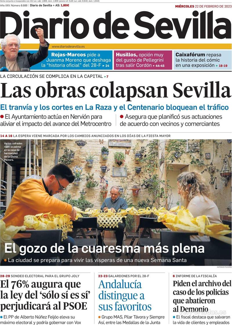 Portada Diario de Sevilla 2023-02-23