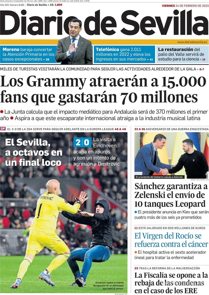 Portada Diario de Sevilla 2023-02-25