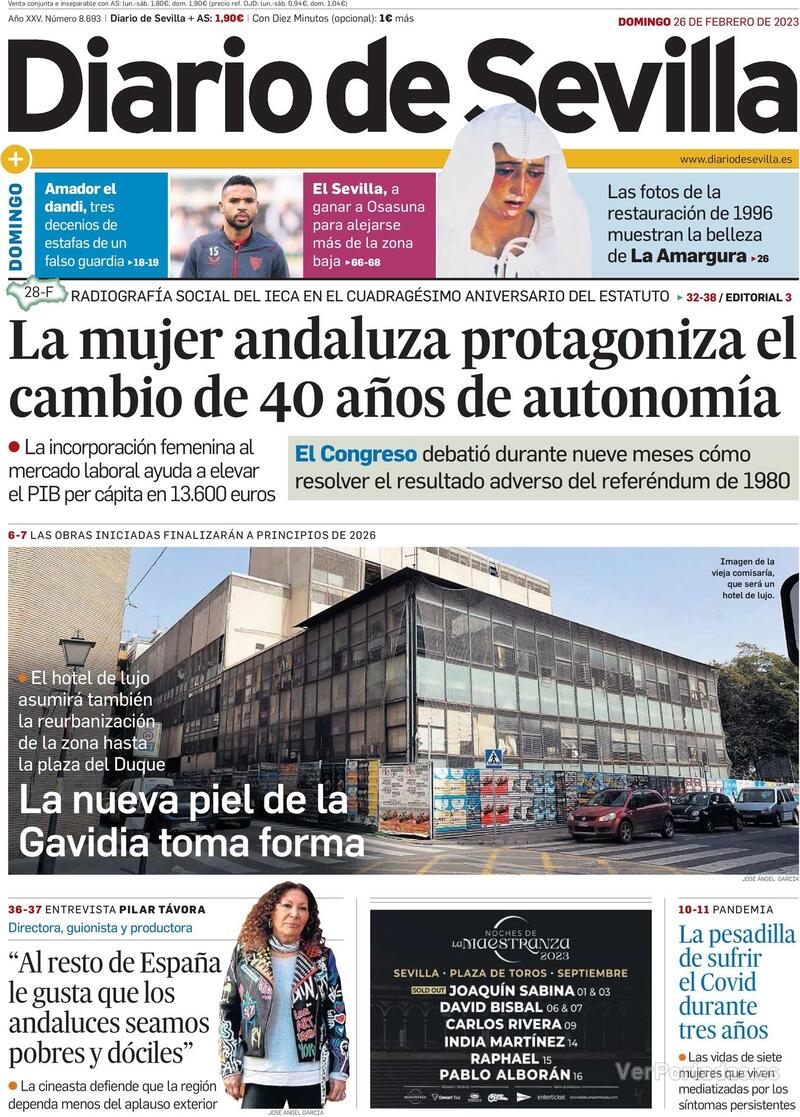 Portada Diario de Sevilla 2023-02-27