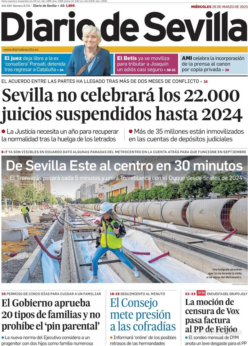 Portada Diario de Sevilla 2023-03-30