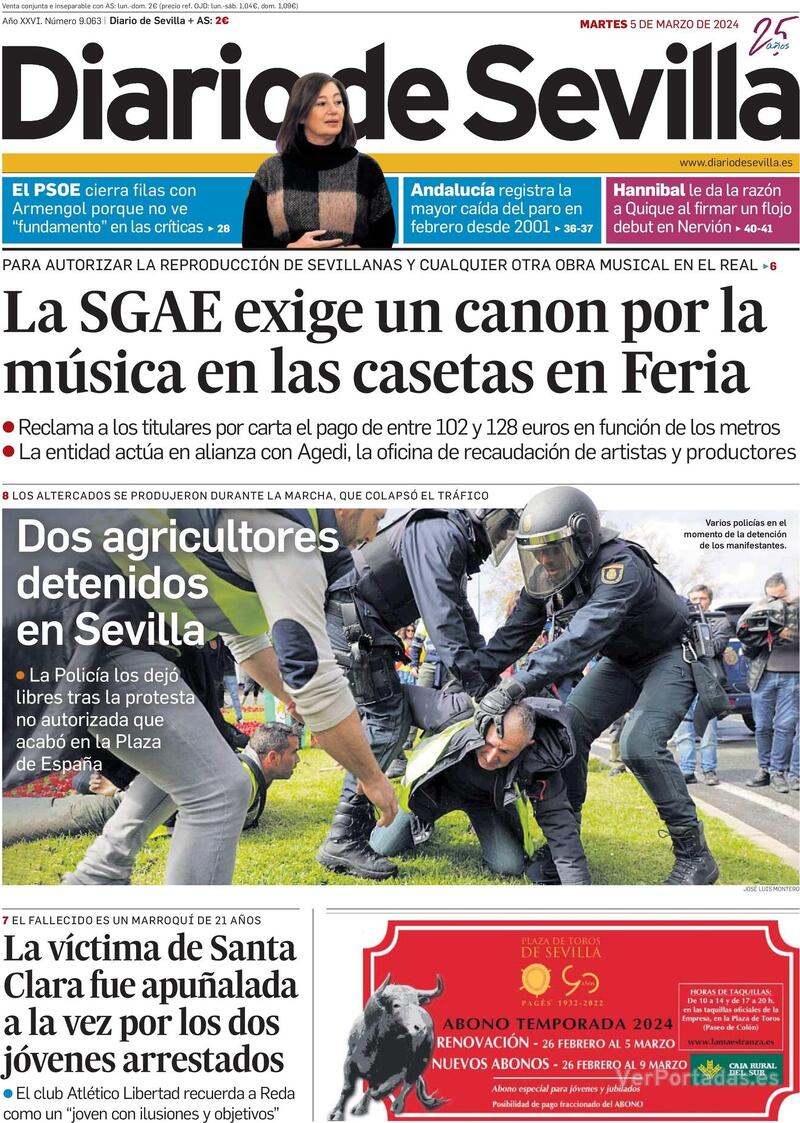 Portada Diario de Sevilla 2024-03-06