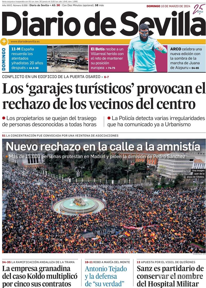 Portada Diario de Sevilla 2024-03-11