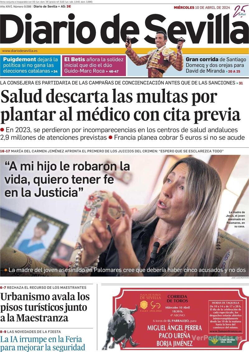 Portada Diario de Sevilla 2024-04-11