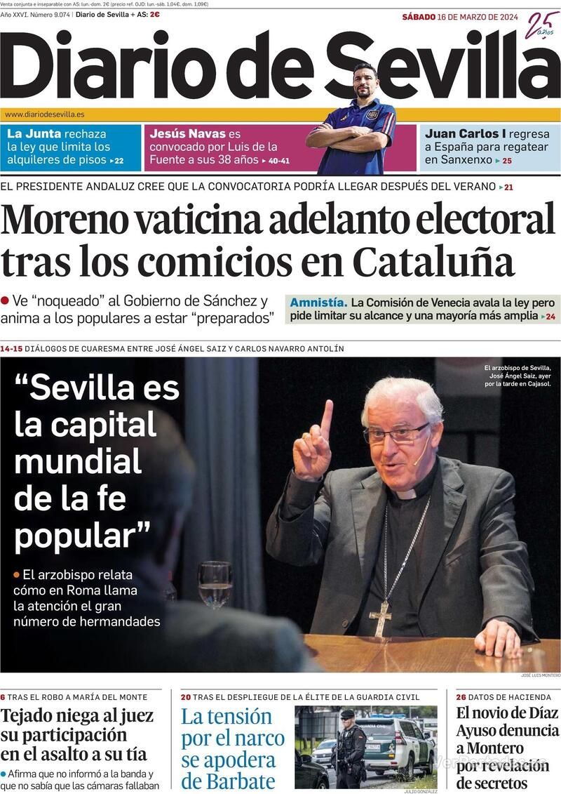 Portada Diario de Sevilla 2024-03-17