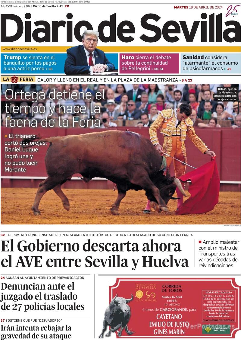 Portada Diario de Sevilla 2024-04-17