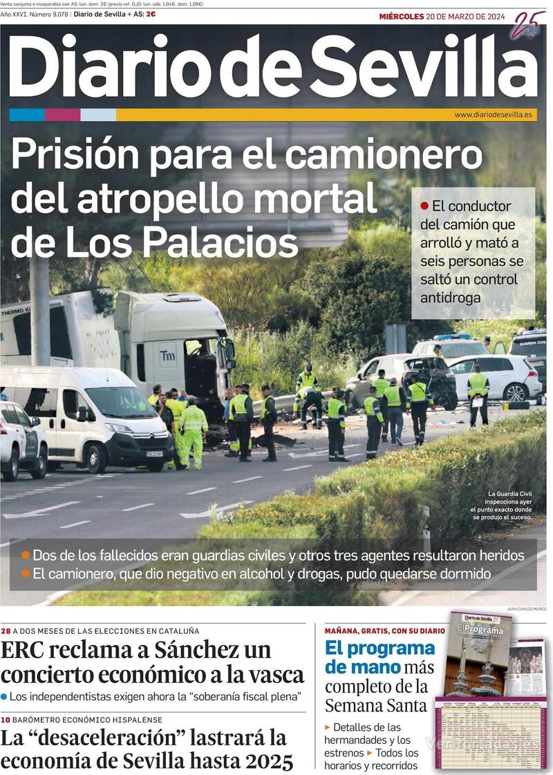 Portada Diario de Sevilla 2024-03-21