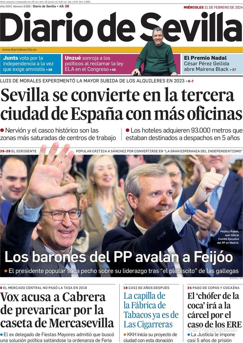 Portada Diario de Sevilla 2024-02-22