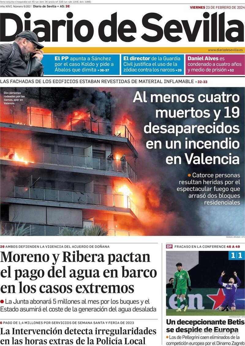 Portada Diario de Sevilla 2024-02-24