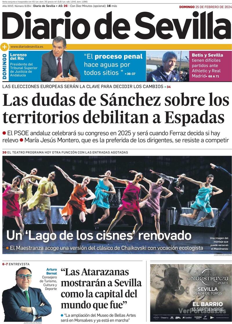 Portada Diario de Sevilla 2024-02-26