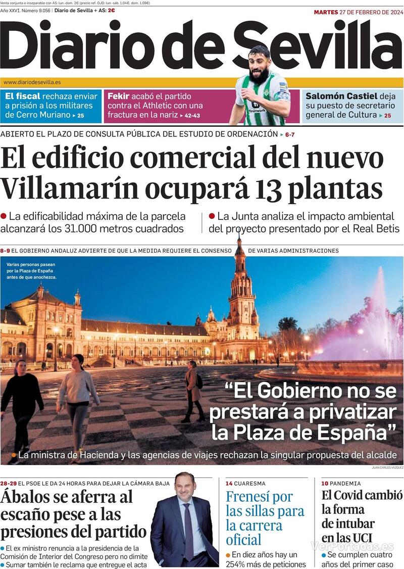 Portada Diario de Sevilla 2024-02-28