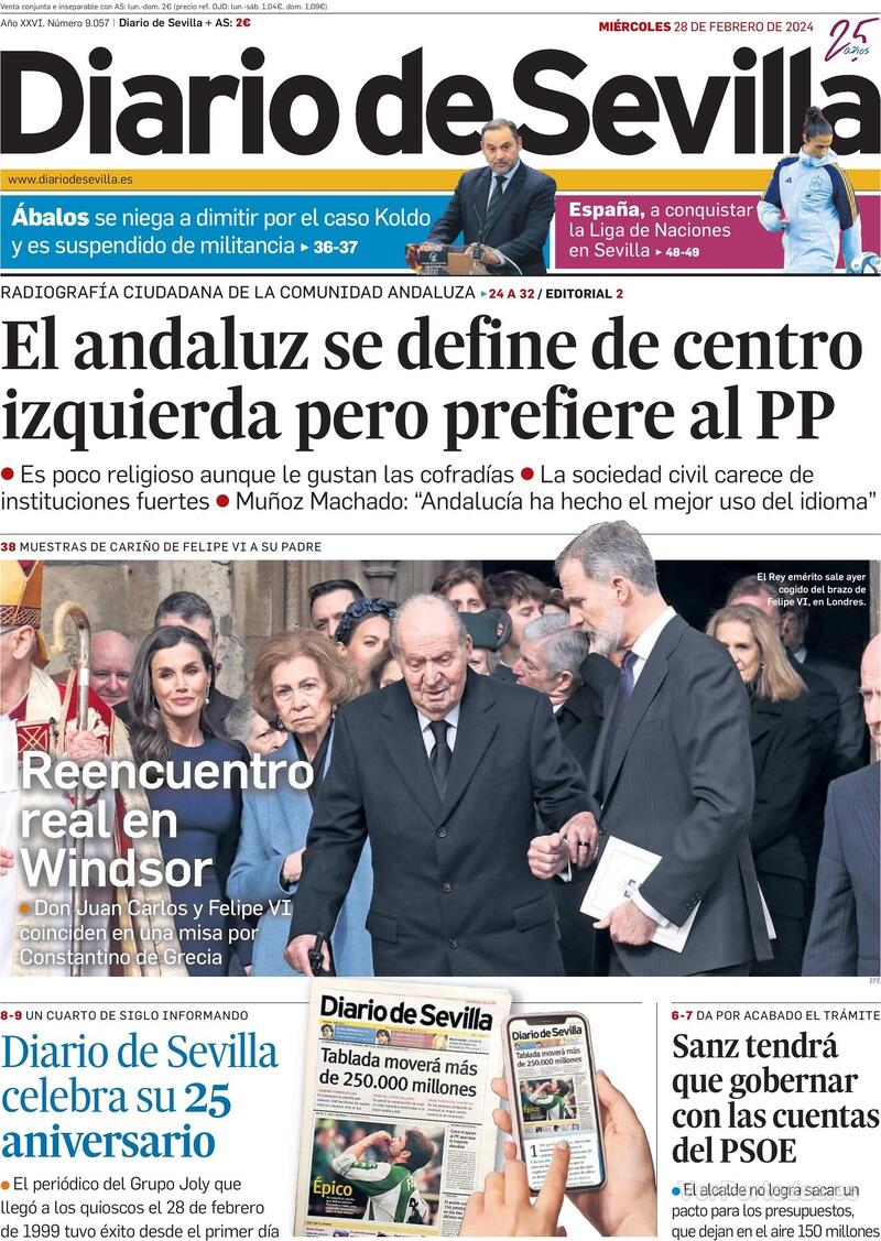 Portada Diario de Sevilla 2024-02-29