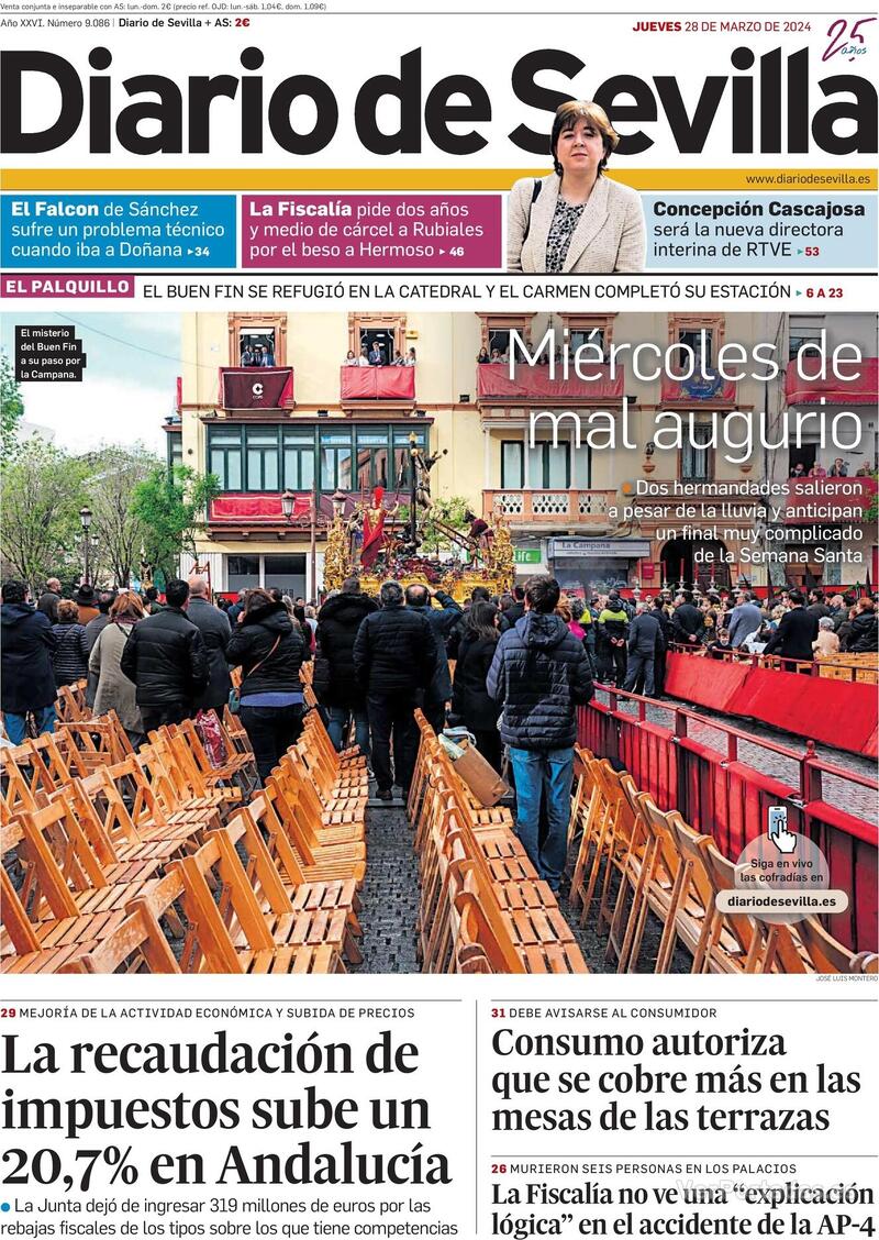 Portada Diario de Sevilla 2024-03-29