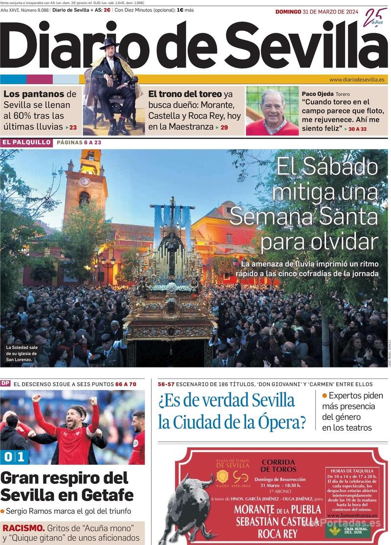 Portada Diario de Sevilla 2024-04-01