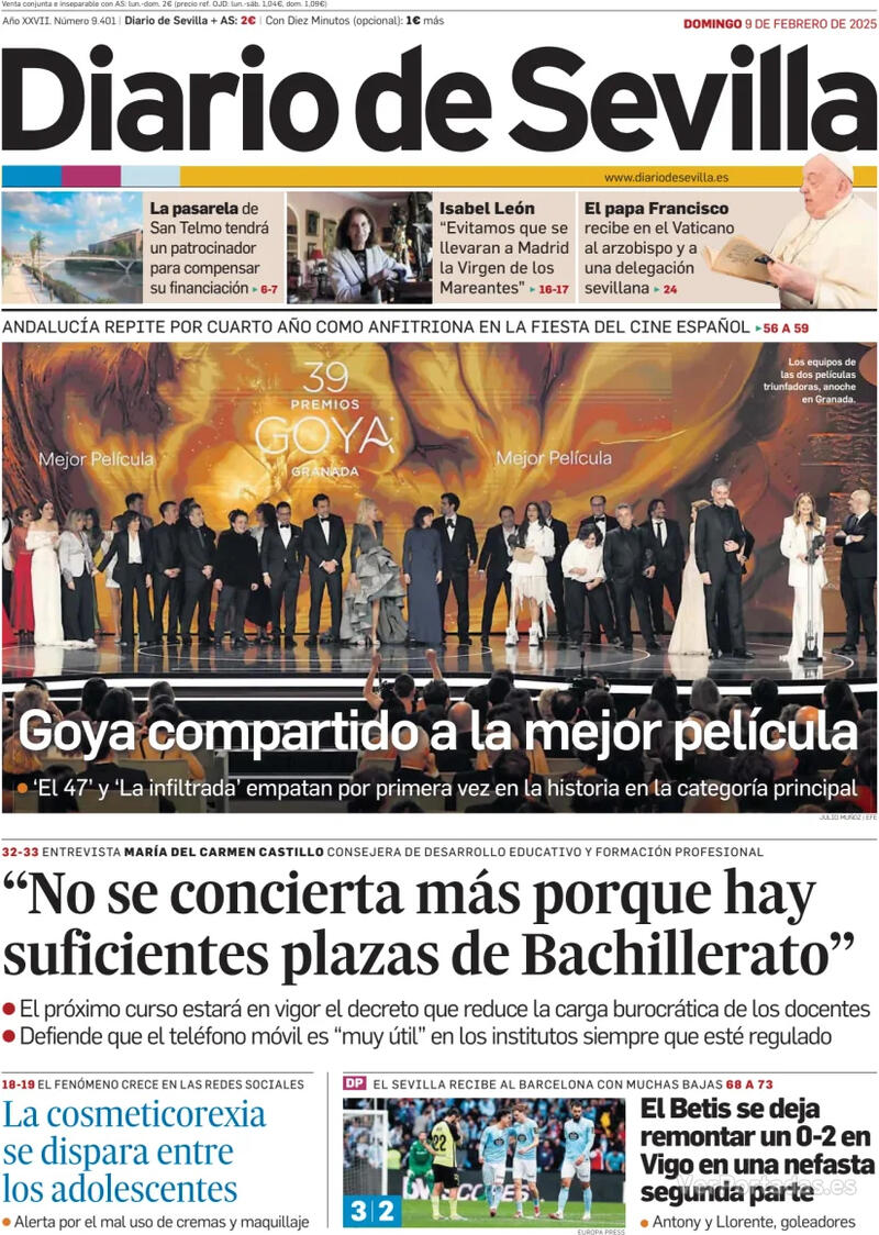 Portada La Voz de Galicia 2025-02-09