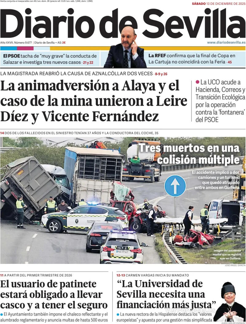 Portada La Voz de Galicia 2025-12-13