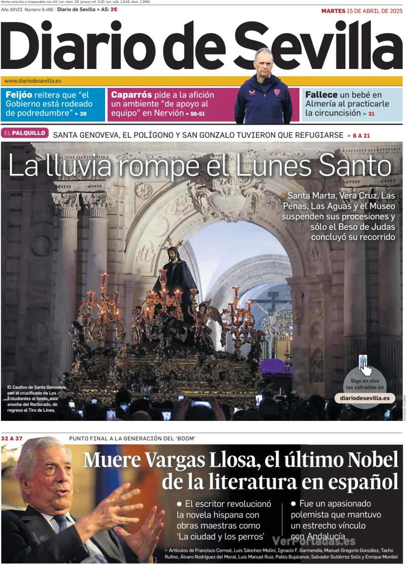 Portada La Voz de Galicia 2025-04-15