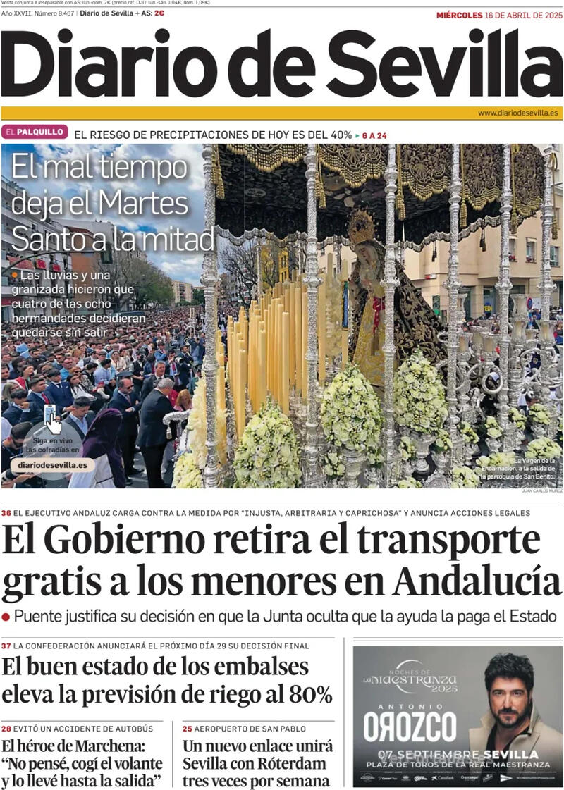 Portada La Voz de Galicia 2025-04-16