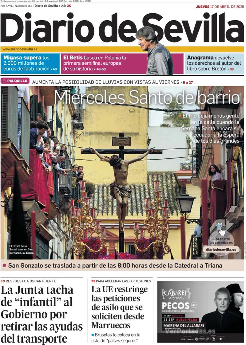 Portada La Voz de Galicia 2025-04-17