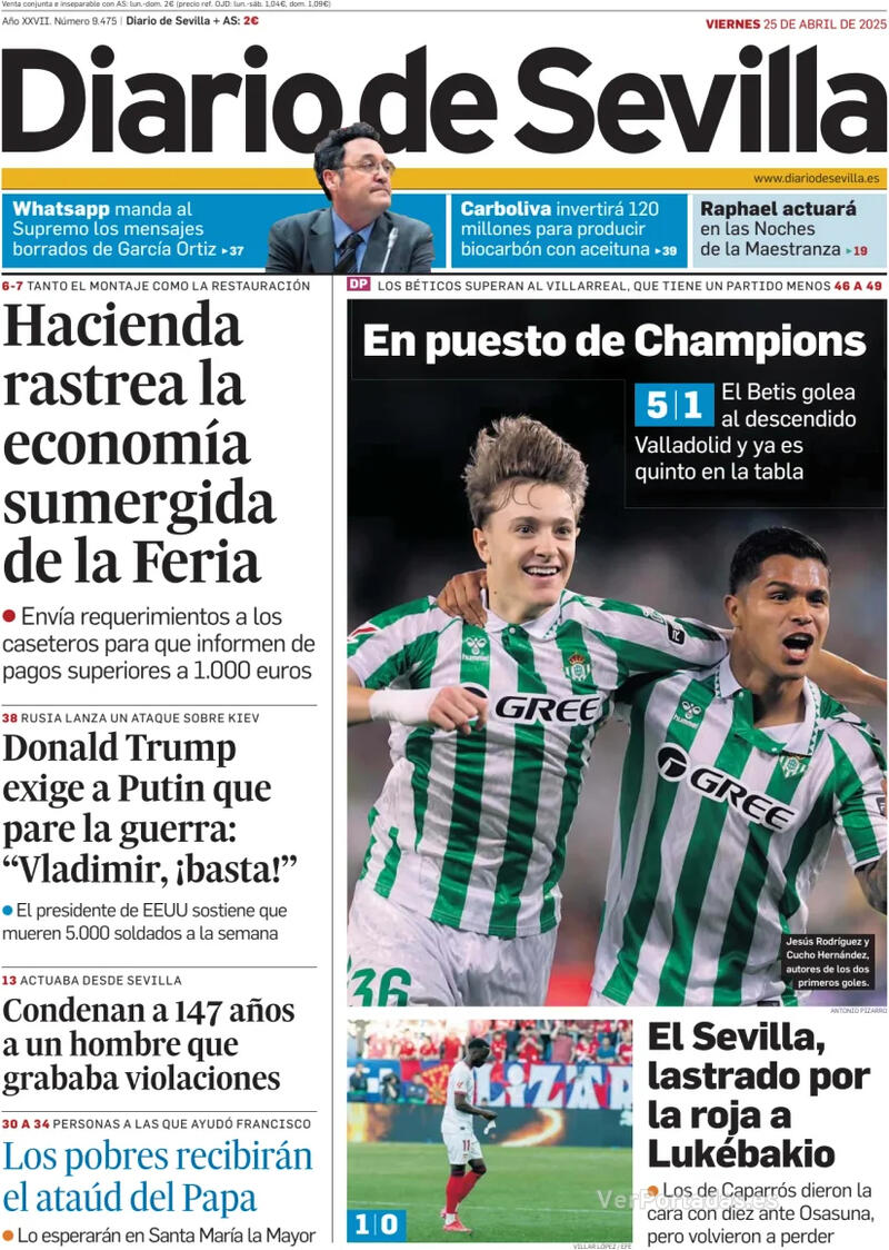 Portada La Voz de Galicia 2025-04-25