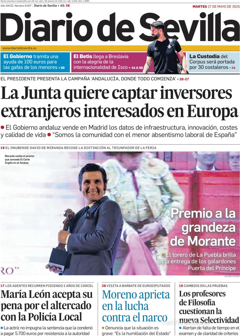 Portada La Voz de Galicia 2025-05-27